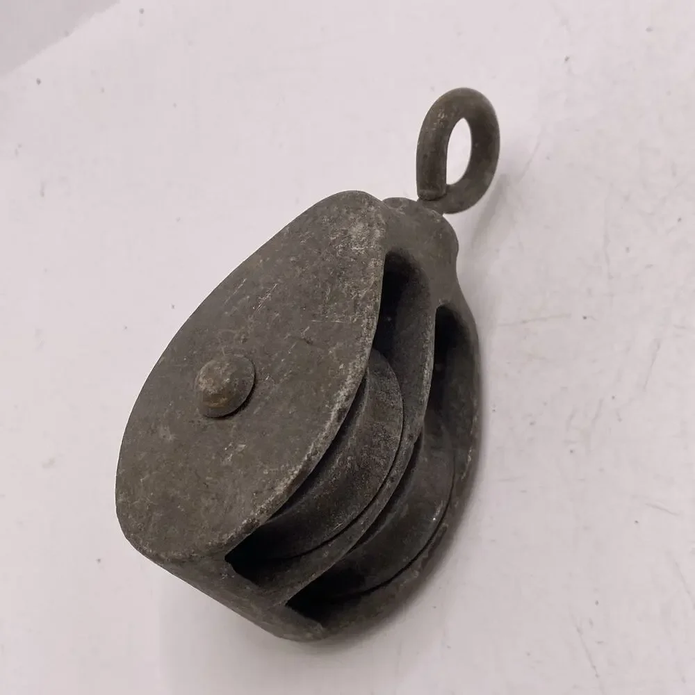 Antique Vintage Steel Block Rope Pulley